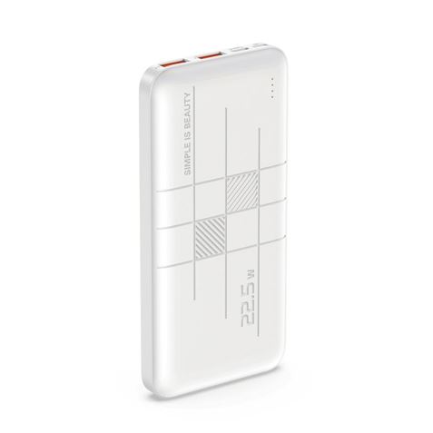 XO Powerbank PR187 10000mAh con Carga Rapida 22.5W - Pantalla LCD - 1x USB-C 20W, 2x USB - Color Blanco